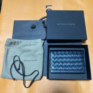 ボッテガヴェネタ(Bottega Veneta)の極美品！ボッテガ 名刺入れ カードケース 黒(名刺入れ/定期入れ)