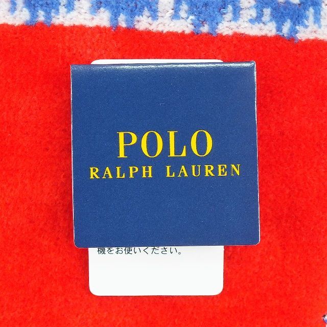 POLO RALPH LAUREN(ポロラルフローレン)のラルフローレン人気ポロベア刺繍のベロア仕様ハンカチ新品1700円ツイードJK赤系 レディースのファッション小物(ハンカチ)の商品写真