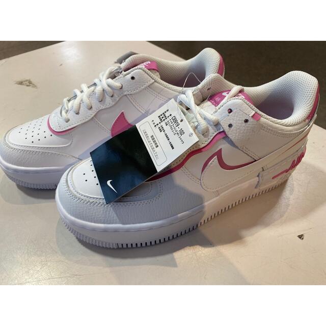 NIKE W AIR FORCE 1 SHADOW 白×ピンク 24.5センチ 世界有名な 9600円