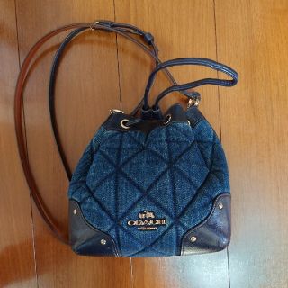 コーチ(COACH)の最終値下げ☆再投稿☆コーチ　キルティング風デニム生地ショルダーバッグ(ショルダーバッグ)