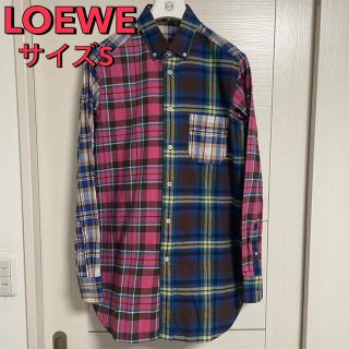 【美品】ロエベ　チェックネルシャツ