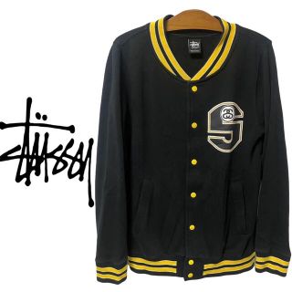 激レア　STUSSY ステューシー　スタジャン　ワッペンロゴ　リブライン　カーキ