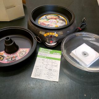 ※値下げしました！！　しゃぶしゃぶ鍋にもなる温度調節可能電気鍋セット　グリルパン(ホットプレート)