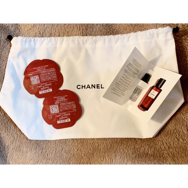 CHANEL(シャネル)のシャネル　コットンポーチ　ロー ルージュ N°1 ドゥ シャネル　サンプル レディースのファッション小物(ポーチ)の商品写真