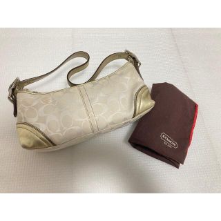 コーチ(COACH)のCOACH コーチ　ショルダーバッグ　ハンドバッグ　ホワイト　ゴールド(ハンドバッグ)