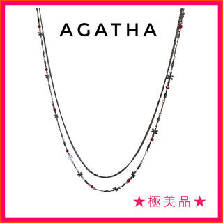 アガタ(AGATHA)の【みるく様専用】AGATHA アガタ　ネックレス　ブラック　レッド　雪の結晶(ネックレス)