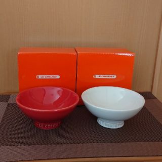 ルクルーゼ(LE CREUSET)のル・クルーゼ チャワン LE CREUSET ホワイト・コンソメレッド(食器)