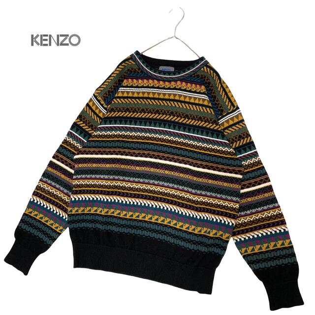 グランドセール 90s vintage マルチカラー セーター ニット 総柄 KENZO 