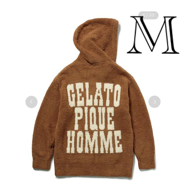 新品gelato pique HOMME パウダービッグロゴパーカー