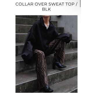 アリシアスタン(ALEXIA STAM)のFELIM COLLAR OVER SWEAT TOP / BLK(トレーナー/スウェット)