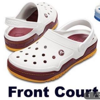 クロックス(crocs)のcrocs フロントコート クロッグ ホワイト/ゴールド(サンダル)