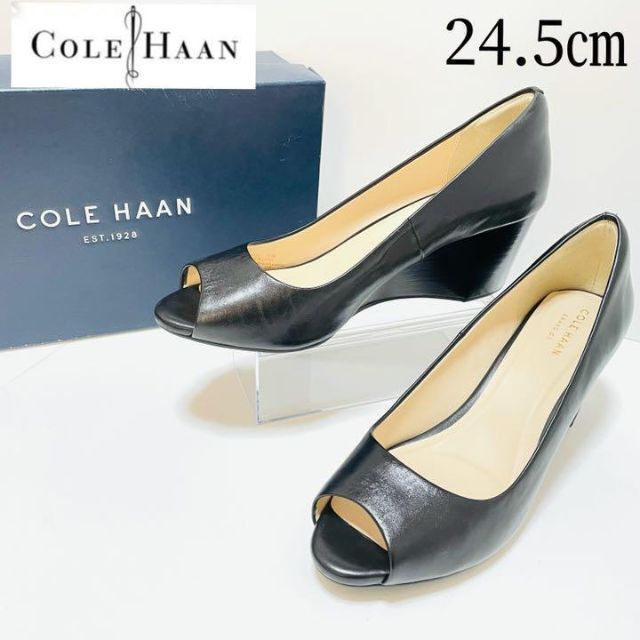 Cole Haan(コールハーン)の【美品】COLE HAAN/コールハーン  ウェッジソール　24.5㎝ 　黒 レディースの靴/シューズ(ハイヒール/パンプス)の商品写真