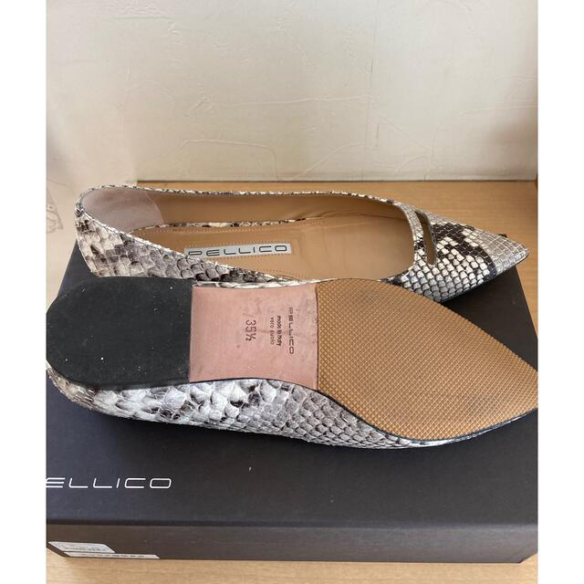 PELLICO(ペリーコ)のペリーコ   パイソンレザー ポインテッドトゥ フラット パンプス  35.5 レディースの靴/シューズ(ハイヒール/パンプス)の商品写真