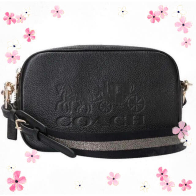 COACH(コーチ)のCOACH★コーチ レザー ジェス 馬車ロゴ クロスボディブラック 人気商品！！ レディースのバッグ(ショルダーバッグ)の商品写真