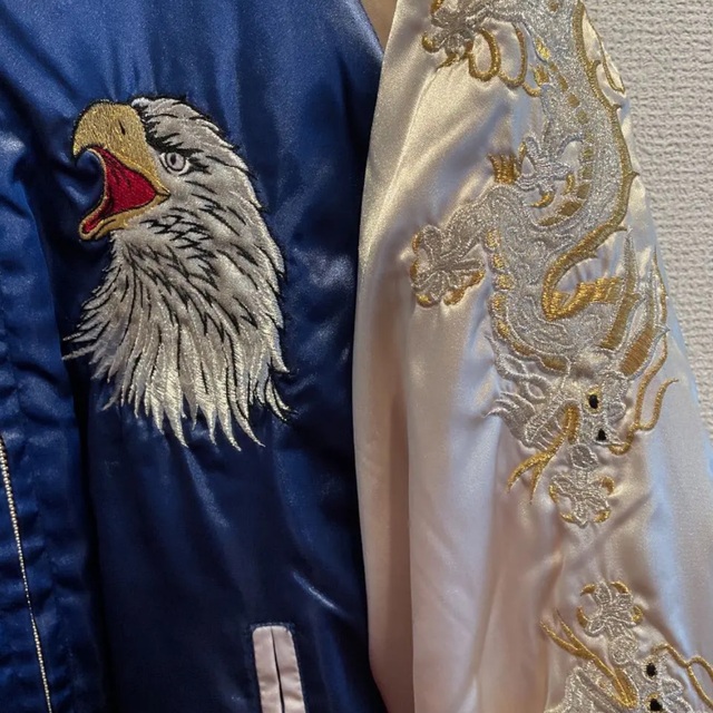 ヴィンテージ❗️スカジャン　鷹刺繍　龍刺繍　ロンドン　横須賀アメカジキルティング