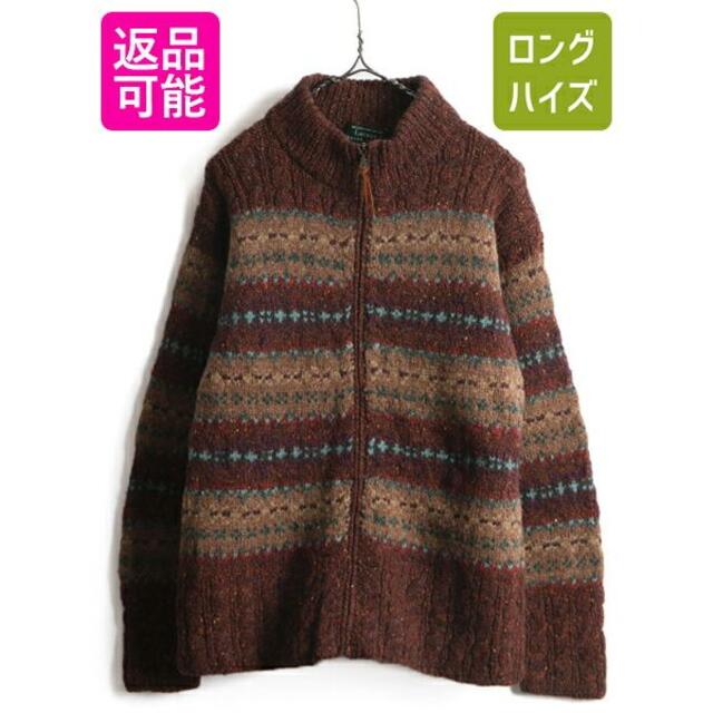 手編み □ LAUREN ラルフローレン フルジップ フェアアイル 総柄