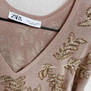 ザラ(ZARA)のZARA ビジューワンピース(ミニワンピース)