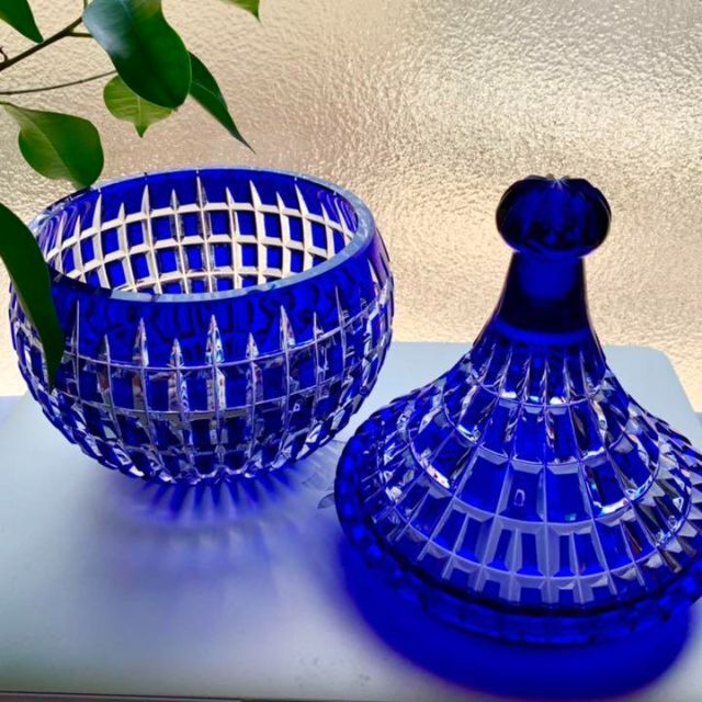 Baccarat - *優美品*オールド バカラ 被せブルー 特大 キャンディー