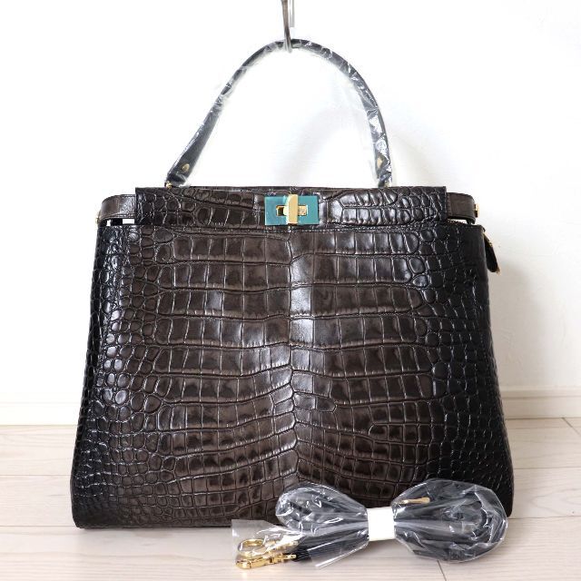 未使用品 LEATHER JEWELS レザージュエルズ クロコ型押し バッグ