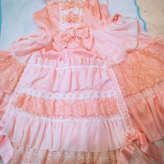 アンジェリックプリティー(Angelic Pretty)のアンジェリックプリティ後ろ7段バッスルジャンパースカート(ひざ丈ワンピース)