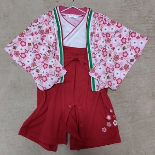 ひな祭り　袴ロンパース　80(和服/着物)