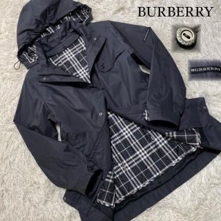 バーバリー(BURBERRY)の高級　バーバリー　2way　ナイロンジャケット　ライナー・フード取外可　黒　L(ナイロンジャケット)