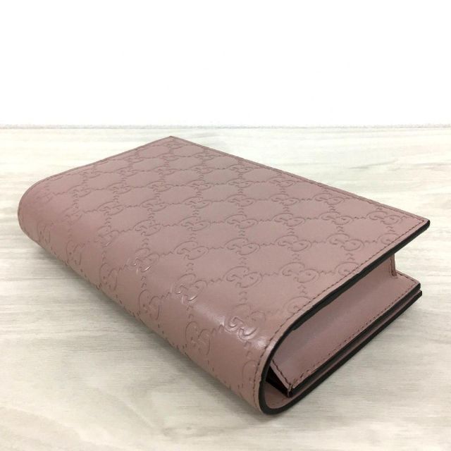 未使用品 ピンク 223 GUCCI チェーンショルダーバッグ シマライン