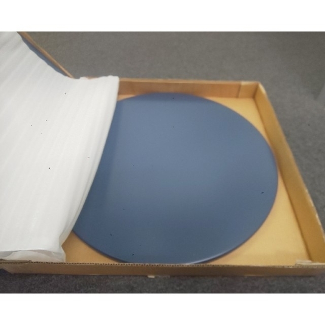 【未使用】丸型木製『クロステーブル「ACT-CI-601」ブルー』(厚川産業製)