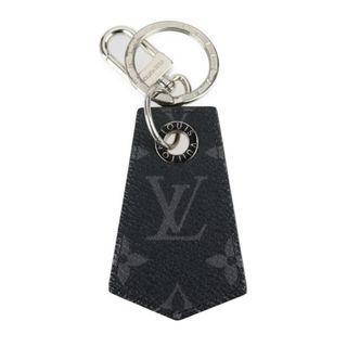 ルイヴィトン(LOUIS VUITTON)のLOUIS VUITTON ルイ ヴィトン モノグラム エクリプス アンシャッペ キーホルダー MP1795 PVC レザー  ブラック シルバー金具  キーリング バッグチャーム ビトン 【本物保証】(キーホルダー)