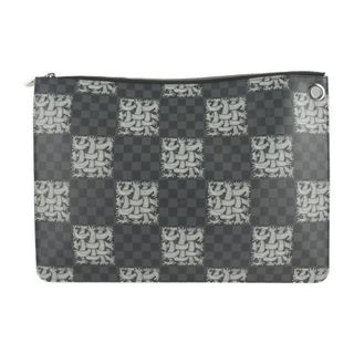 ルイヴィトン(LOUIS VUITTON)のLOUIS VUITTON ルイ ヴィトン ダミエグラフィット ポシェット ジュールＧＭ クリストファーネメス セカンドバッグ M61232 PVC レザー  ブラック グレー  クラッチバッグ ハンドバッグ 書類鞄 ビトン 【本物保証】(セカンドバッグ/クラッチバッグ)