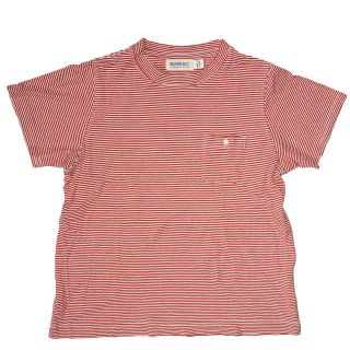 ビームスボーイ(BEAMS BOY)のBEAMS BOY ビームスボーイ 日本製 ミジンコボーダーポケットTシャツ 13-04-0456-138 ONE SIZE レッド 半袖 カットソー トップス【中古】【BEAMS BOY】(Tシャツ(半袖/袖なし))