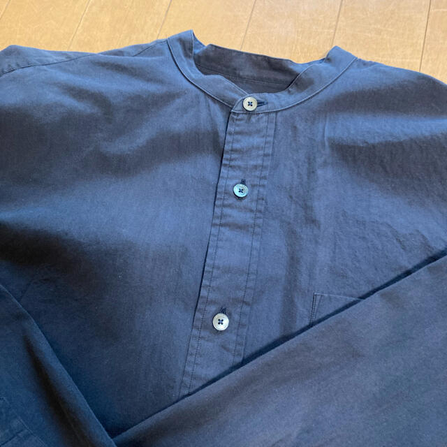 COMOLI バンドカラーシャツ 17ss サイズ2 ネイビー - シャツ