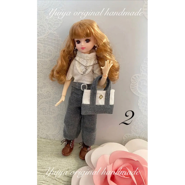 リカちゃん人形　お洋服　💚2      5点セット ハンドメイドのぬいぐるみ/人形(人形)の商品写真