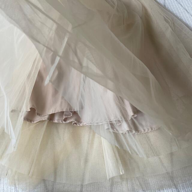FRAY I.D(フレイアイディー)のFRAY I.D チュールスカート　ベージュ レディースのスカート(ひざ丈スカート)の商品写真