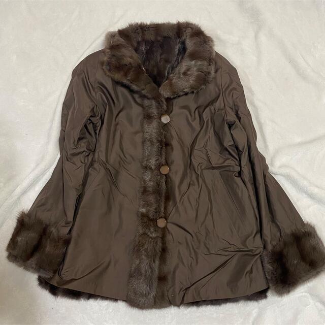 配送員設置 美品 Altima ブラウン リバーシブル シルク 毛皮(ファー