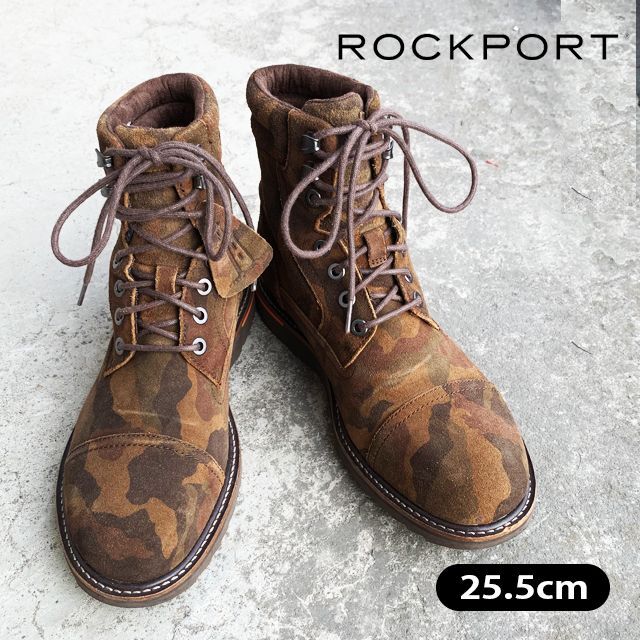 【 Rockport 】ロックポート　25.5cm 迷彩 ブーツ　革靴