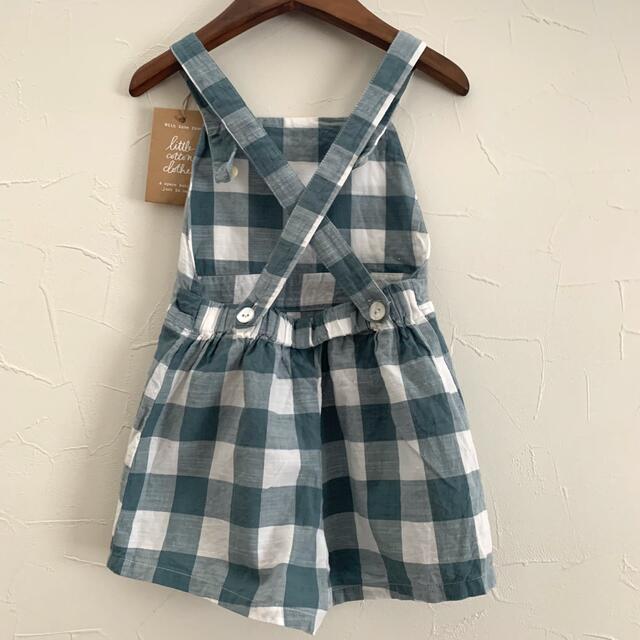 こども ビームス(コドモビームス)のlittle cotton clothes ギンガムチェックロンパース　2-3Y キッズ/ベビー/マタニティのキッズ服男の子用(90cm~)(ブラウス)の商品写真