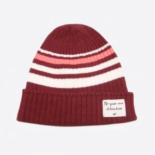 ホリスター(Hollister)の★新品★ホリスター★リブニットボーダービーニー (Brown)(ニット帽/ビーニー)