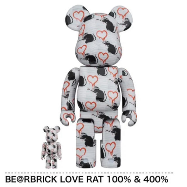 ベアブリック　love rat 100% 400%