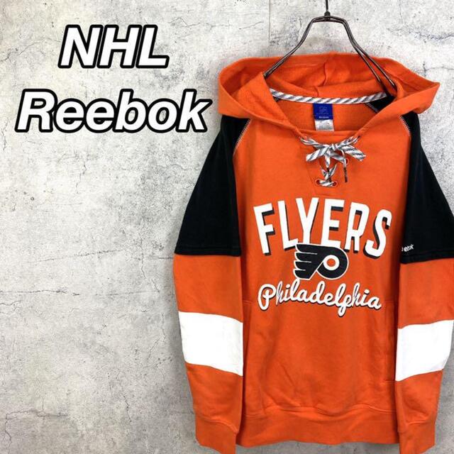 Reebok(リーボック)の希少 90s リーボック NHL フライヤーズ パーカー ビッグプリント  メンズのトップス(パーカー)の商品写真