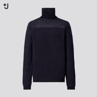 ユニクロ(UNIQLO)の新品・未使用！【Ｍ】ユニクロ/エクストラファインメリノタートルネック/ネイビー(ニット/セーター)