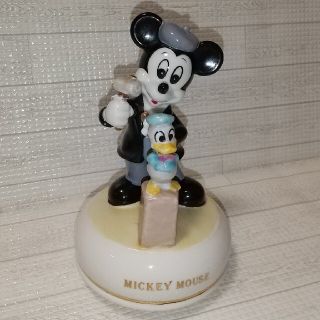 ディズニー(Disney)のディズニー 陶器製 ミッキーマウス オルゴール  レトロ レア(オルゴール)