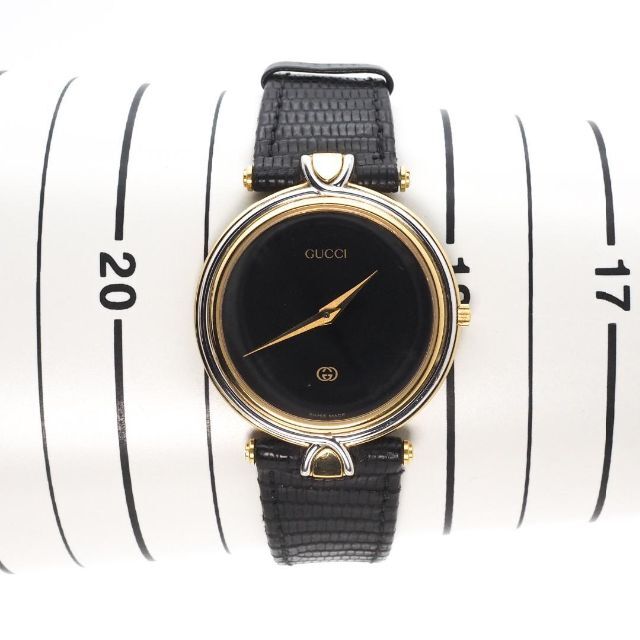 雑誌で紹介された ブラック 腕時計 《一点物》GUCCI GG オールドグッチ クォーツ ラウンド - 腕時計(アナログ) - labelians.fr