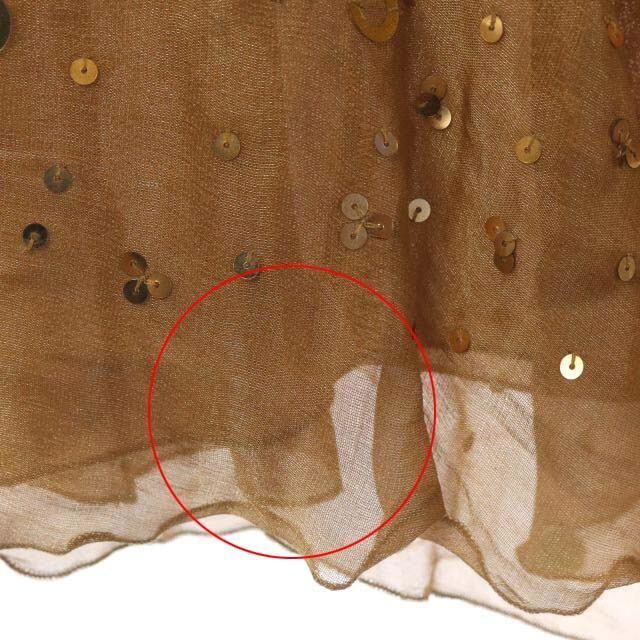 Blumarine(ブルマリン)のブルマリン Blumarine フレアスカート 花柄 刺繍 膝丈 I40 茶 レディースのスカート(ひざ丈スカート)の商品写真