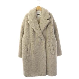 ザラ(ZARA)のザラ ボアチェスターコート アウター ロング XXL ライトグレー /HK(その他)