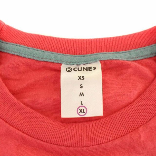 CUNE(キューン)のキューン Tシャツ カットソー うさぎ ウサギ プリント 丸首 XL ピンク メンズのトップス(Tシャツ/カットソー(半袖/袖なし))の商品写真