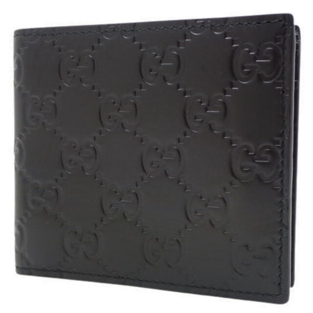 グッチ コンパクト財布 2つ折り財布 レザー ブラック黒 40802015931