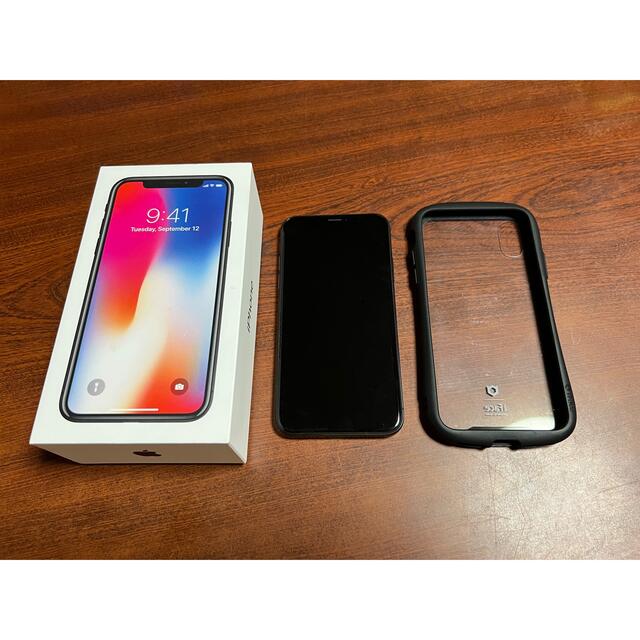 【美品】iPhone X Space Gray 256 GB SIMフリースマホ/家電/カメラ