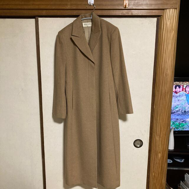 ハナエモリ　カシミア100%上質キャメルロングコートカシミア