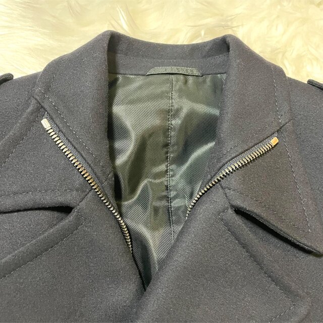 NEIL BARRETT(ニールバレット)の本物 美品 ニールバレット ZIP UP ピーコート ジャケット S 黒  メンズのジャケット/アウター(ピーコート)の商品写真